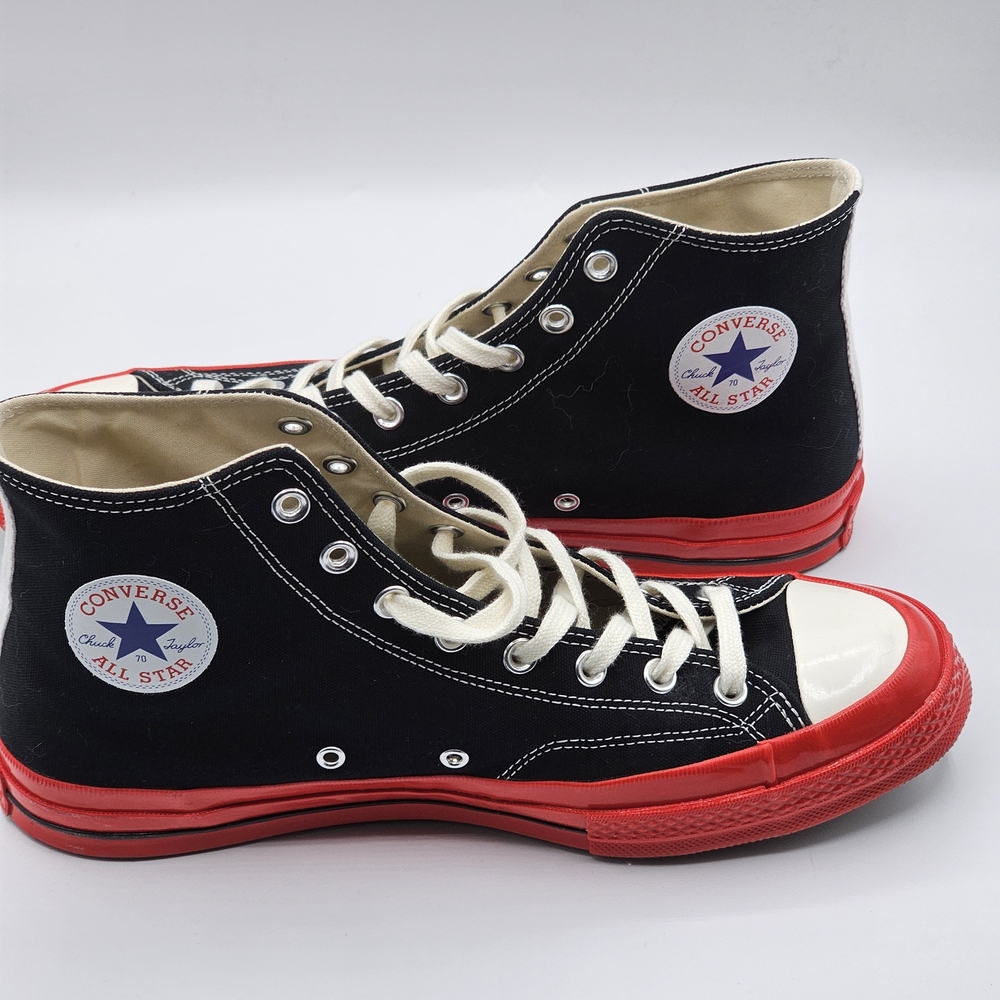 Converse x Comme des Garçons PLAY Chuck Taylor High Top Unisex Sneakers Black - Picture 6 of 10